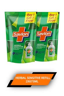 Savlon H/w Herbal Sensitive Refill 2x675ml